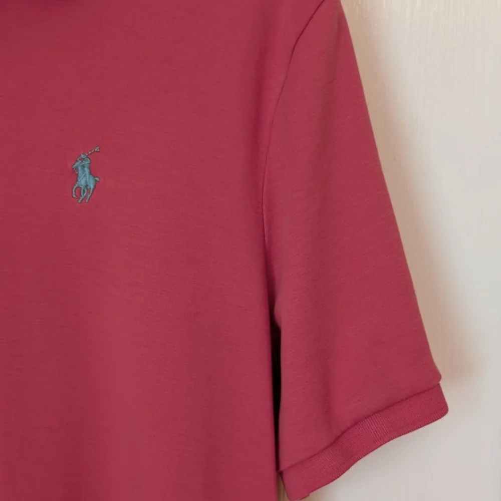 Ralph Lauren Deep Coral Short Sleeve Polo Shirt. Size Medium